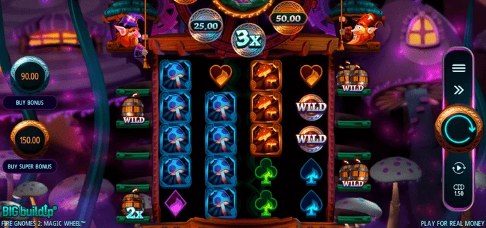 Fire Gnomes 2 Magic Wheel – pagrindinis žaidimo ekranas